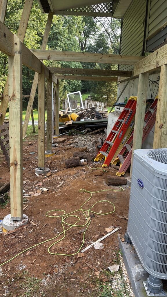 Deck Demolition and Framing in Feasterville-Trevose, PA — roof line support